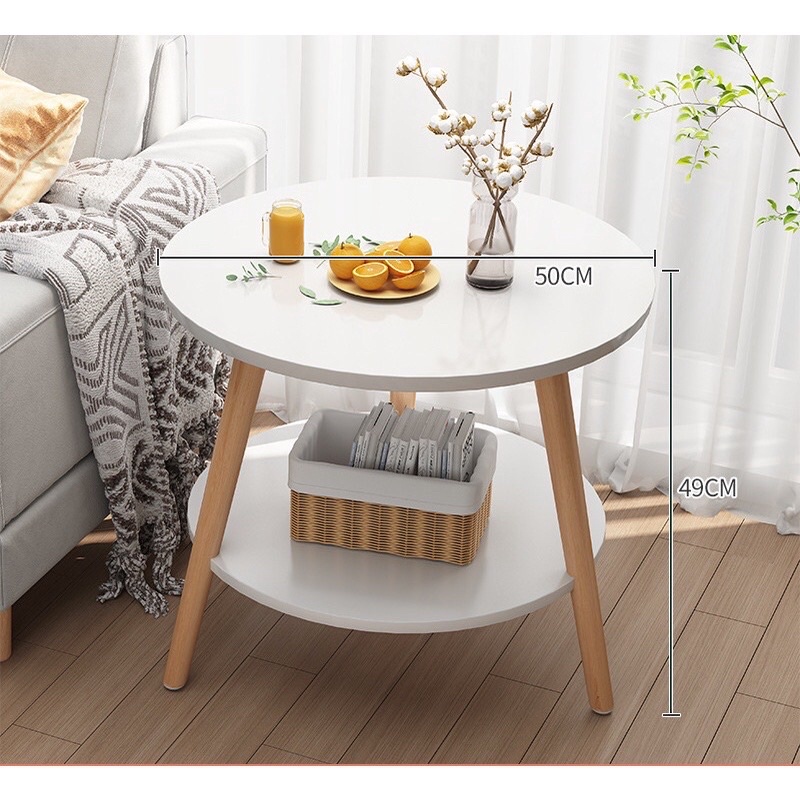Bàn trà cafe 2 mặt bàn chân tròn IGA -GP54, bàn sofa chân gỗ và bàn gấp gọn GM55 | BigBuy360 - bigbuy360.vn