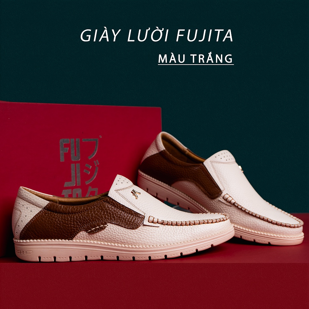 Giày Lười Nam Fujita Hàng Nhật Bản Chính Hãng Da Thật Cao Cấp Đế Khâu Chống Trơn Trượt