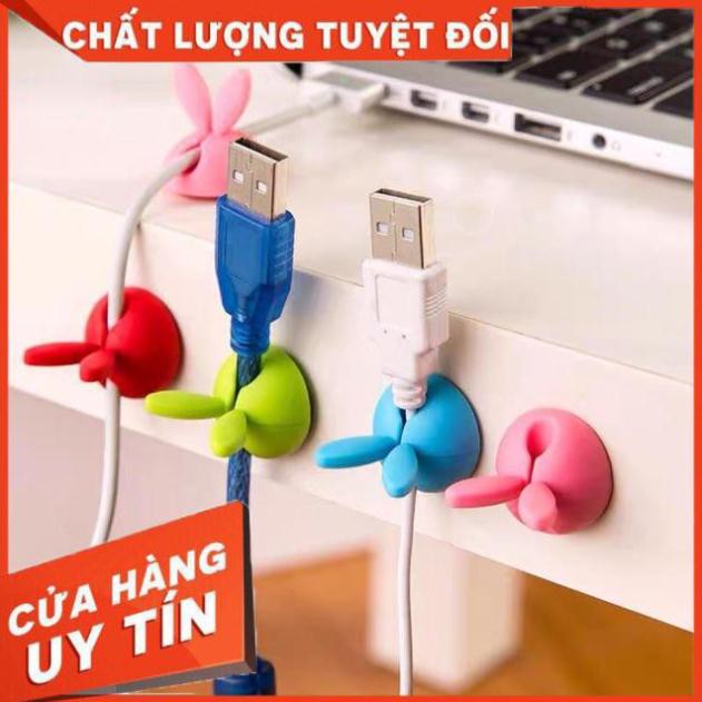 Silicon thỏ con xinh xắn giữ dây cáp,dây điện,tai nghe điện thoại,laptop