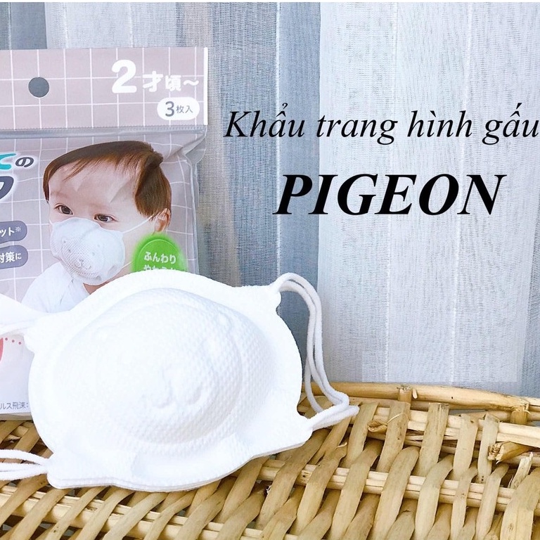 KHẨU TRANG GẤU PIGEON NỘI ĐỊA NHẬT BẢN CHO BÉ TỪ 1-6 TUỔI