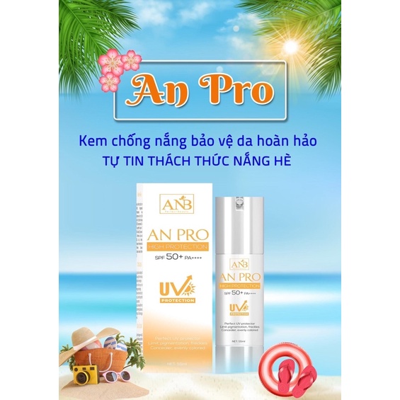 [HÀNG CHÍNH HÃNG] Kem Chống Nắng Lâu Trôi Làm Sáng Da An pro Tâm An SPF50+ PA++++ 50ML