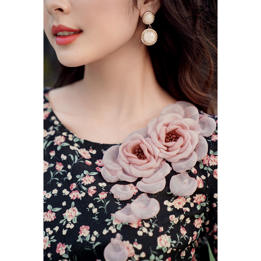 Áo nữ thiết kế Hongvic khoác hoa nhí hồng SM337