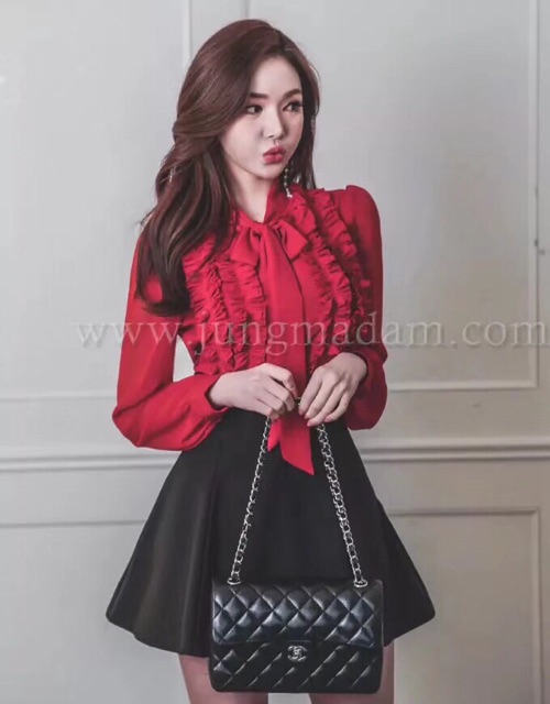 Sơ mi bèo buộc nơ tiểu thư