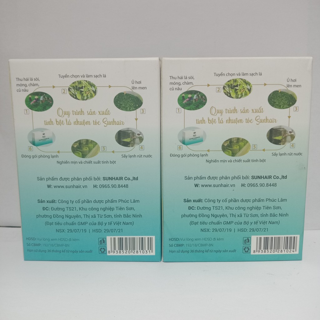 TINH BỘT LÁ NHUỘM TÓC SUNHAIR | BigBuy360 - bigbuy360.vn