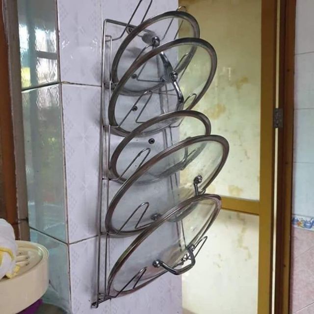 Giá kệ dán tường treo úp vung inox SUS304 cao cấp