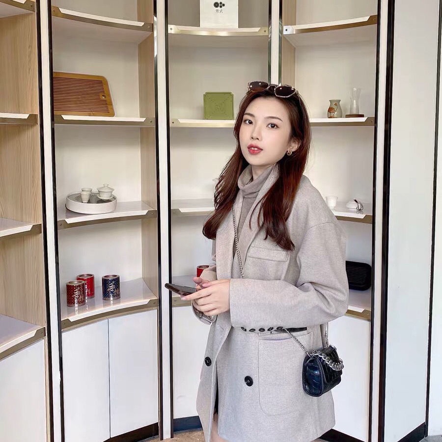 Túi hộp vuông túi mini dây xích túi ví thắt lưng thời trang da rắn