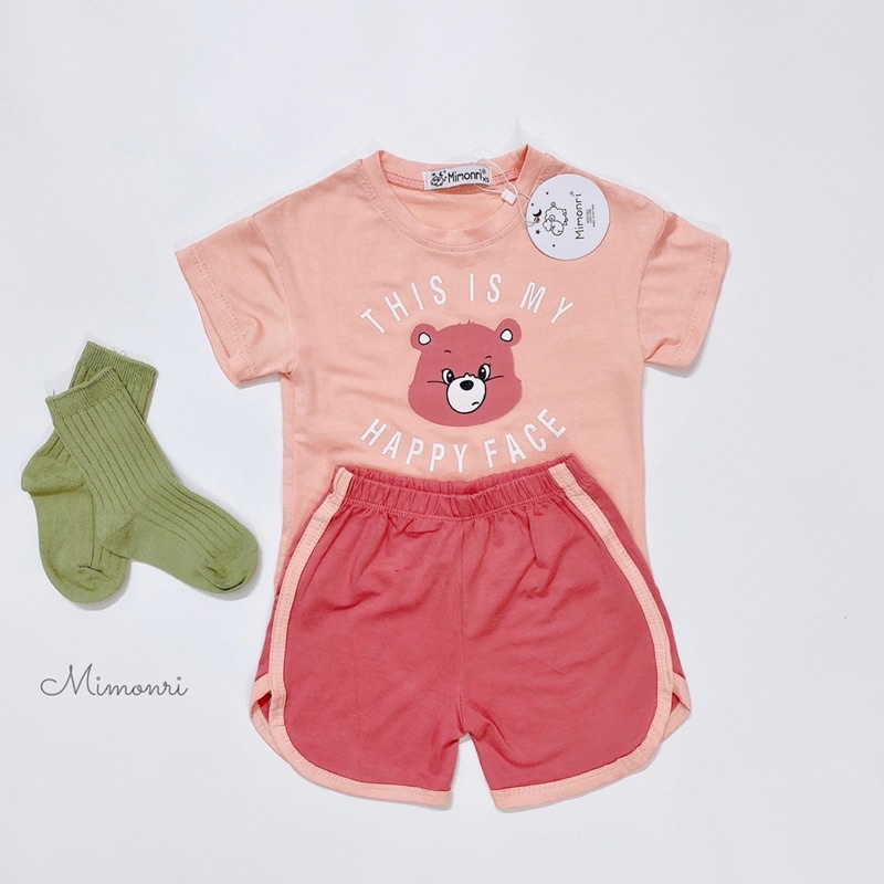 Bộ cộc tay hình gấu vải thun cotton mát