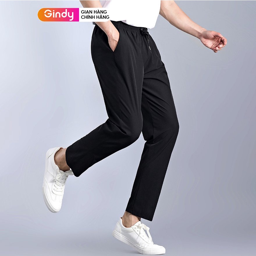 Quần Baggy Kaki unisex GINDY Basic nam nữ cạp chun ống rộng phong cách Hàn Quốc ulzzang QK001