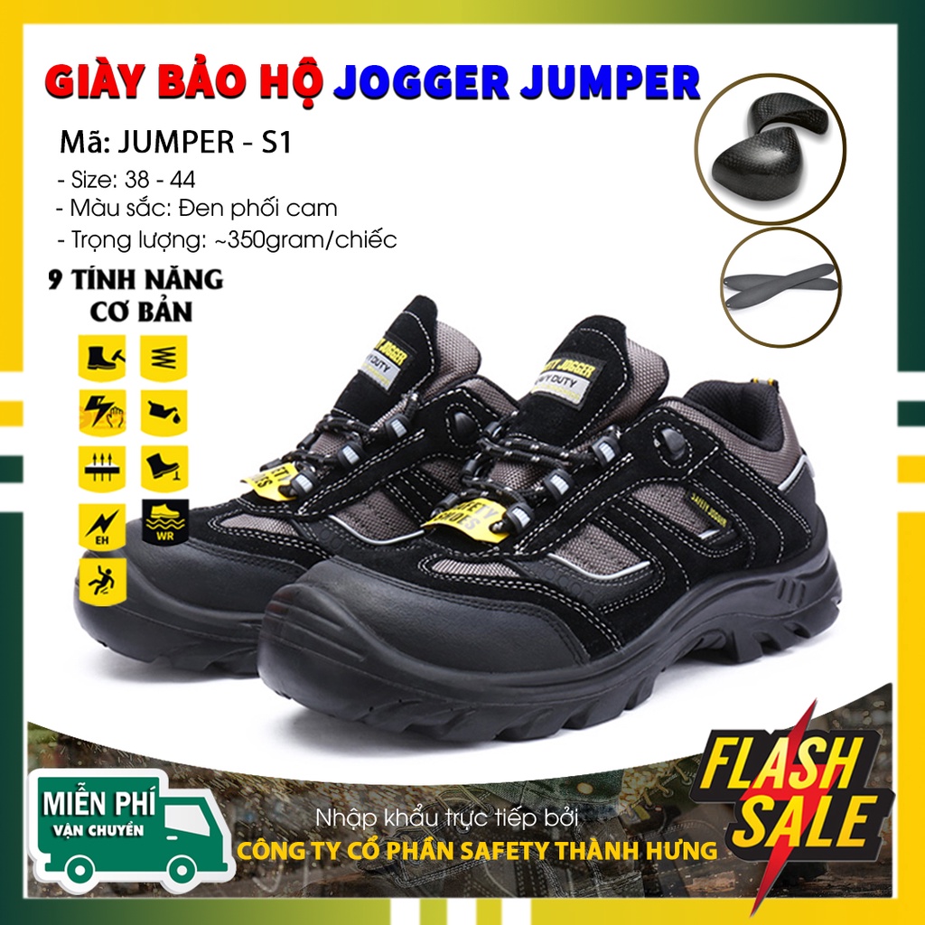Giày Bảo Hộ Lao Động Jogger Jumper S3 chính hãng siêu bền mũi thép chống đinh đế cao su chống trơn trượt