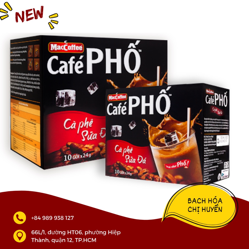 Cà phê sữa đá MacCoffee Café Phố 240g (10 gói x 24g)