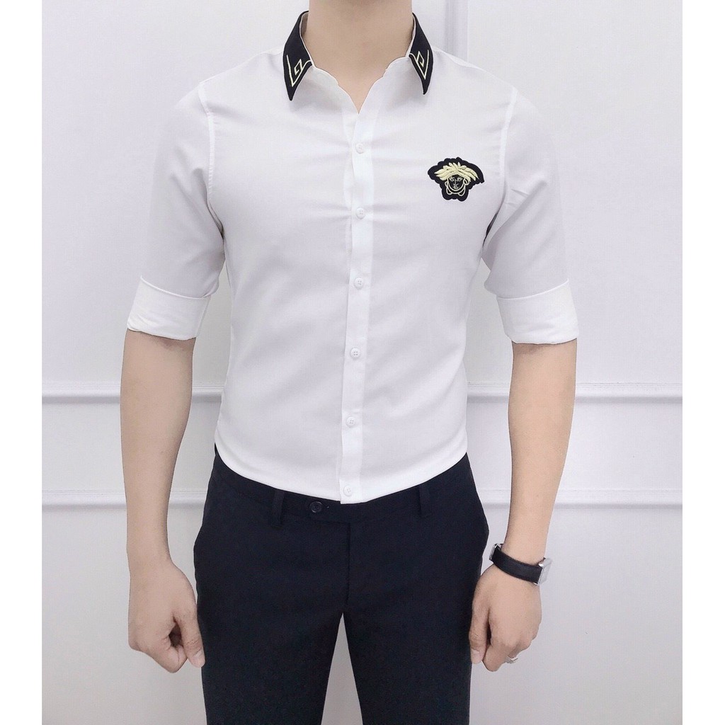 Áo Sơ Mi Nam Hoạ Tiết Cổ bẻ dài tay - Hàng Hot 2020 ( 𝐻𝐴̀𝑁𝐺 𝐶𝐴𝑂 𝐶𝐴̂́𝑃 )