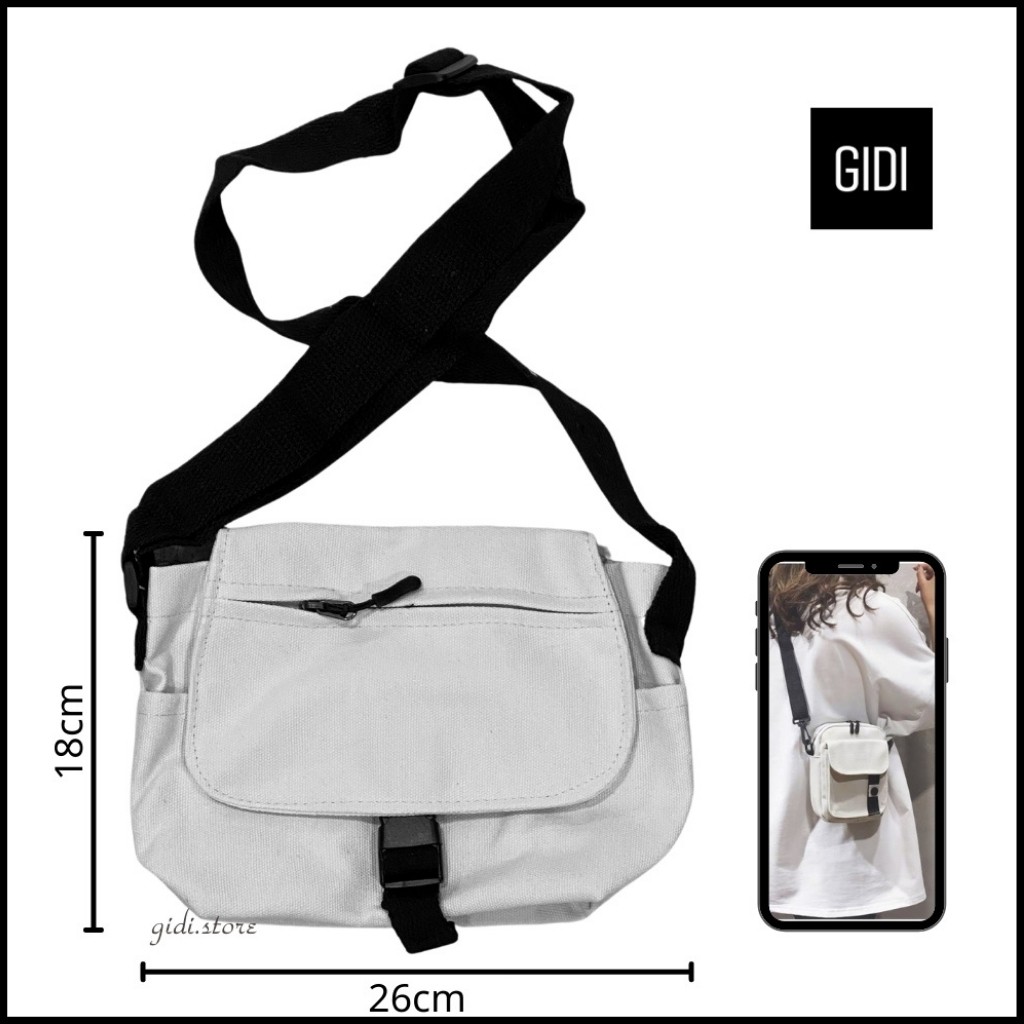 Túi đeo chéo Nam Nữ Unisex mini Basic vải canvas mềm, đẹp giá rẻ - Túi vải Nam Nữ phong cách Hàn Quốc