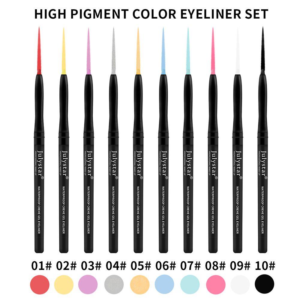 Set 10 Bút Kẻ Mắt Dạng Gel Màu Neon Dành Cho Nữ