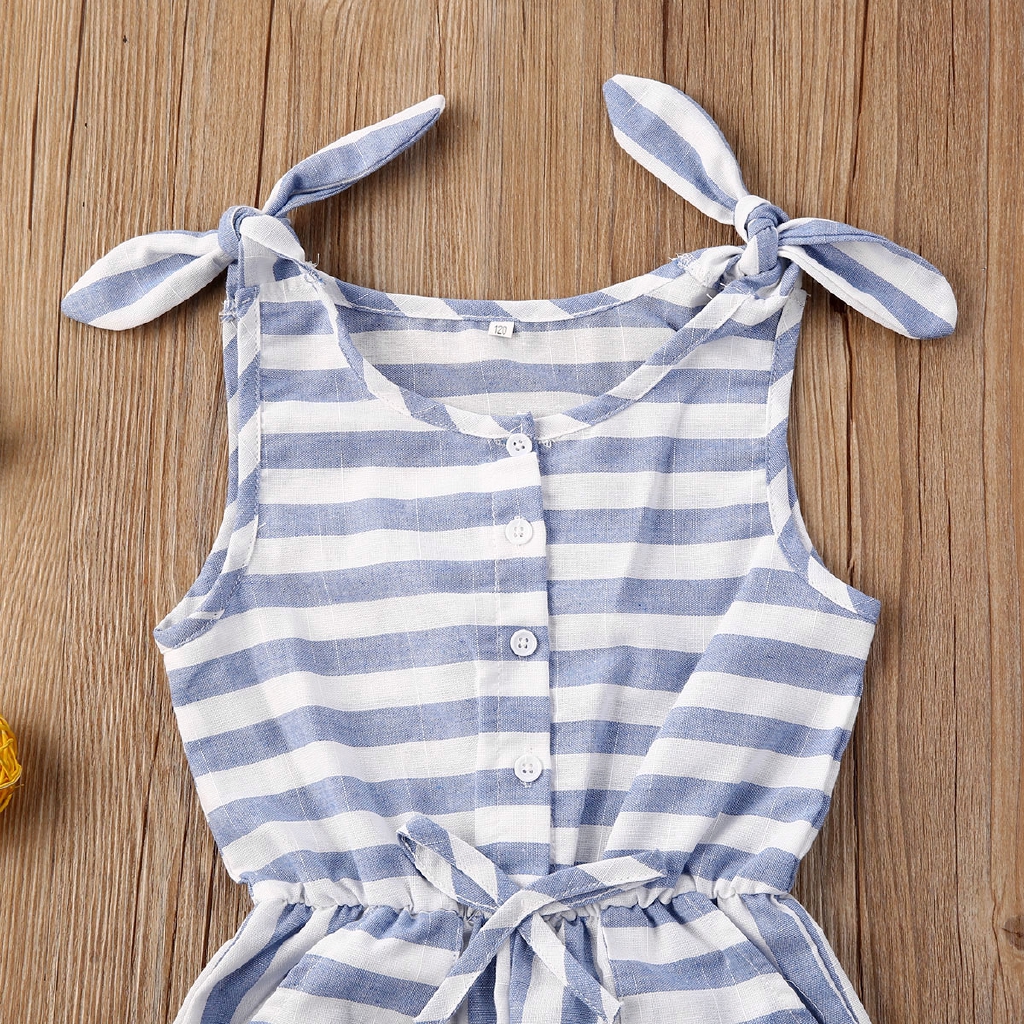 Jumpsuit Kẻ Sọc Chất Cotton Cho Bé Gái