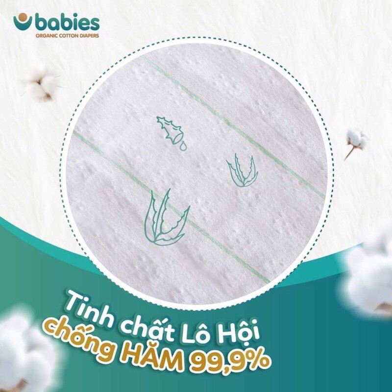 [TẶNG KÈM STICKER] Bỉm Dán/Quần Babies Organic Việt Nam size N76/S66/M56/L46/M54/L50/XL46/2XL40/3XL38