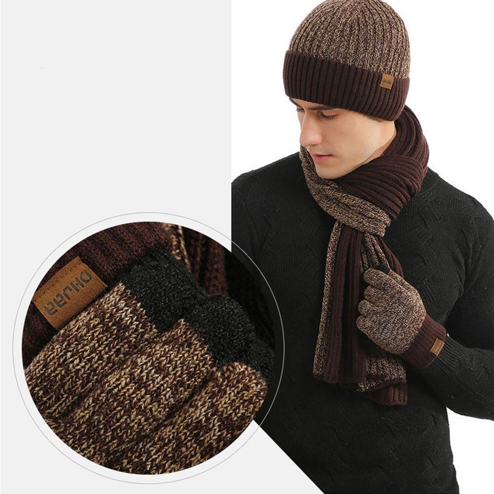 Set Mũ beanie Kèm Găng Tay Cảm Ứng Cho Nữ