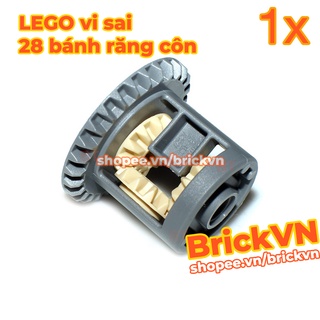 LEGO Technic Bộ Vi Sai 28 Bánh Răng Côn Xám Đậm 4525184 + 3 Bánh Răng Côn 12 Răng Vàng Cát 4565452
