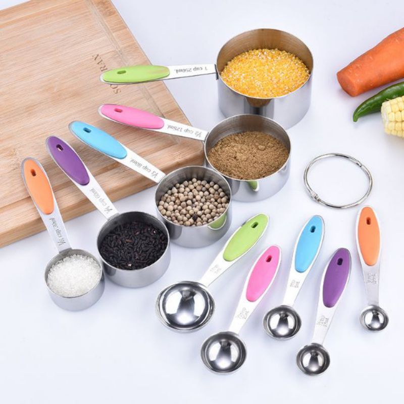 Bộ cup và thìa đong inox