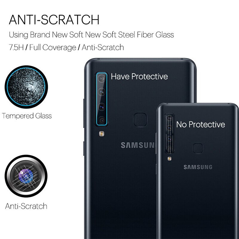 Kính cường lực 9D dán camera cho Samsung Galaxy A70 A50 A50S A30S A30 A20 A80 A60 A40 A10 M10 A20S A9 A7 S10 S20 Plus