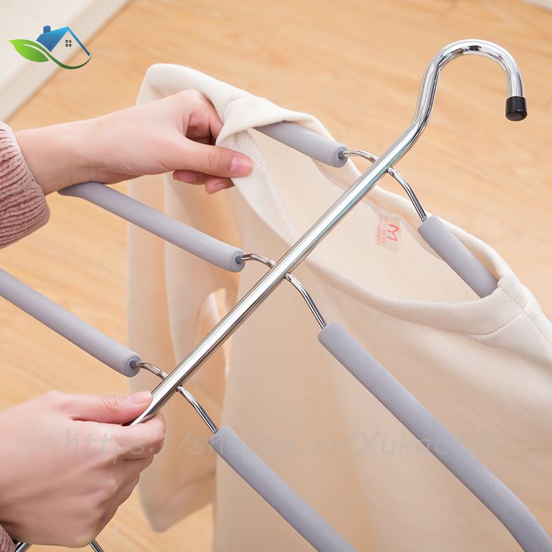 Móc Treo Quần Áo 5 Tầng Có Mút Chống Trôi