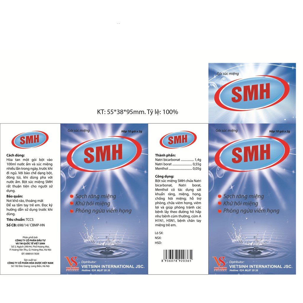 Gói súc miệng SMH, SMC