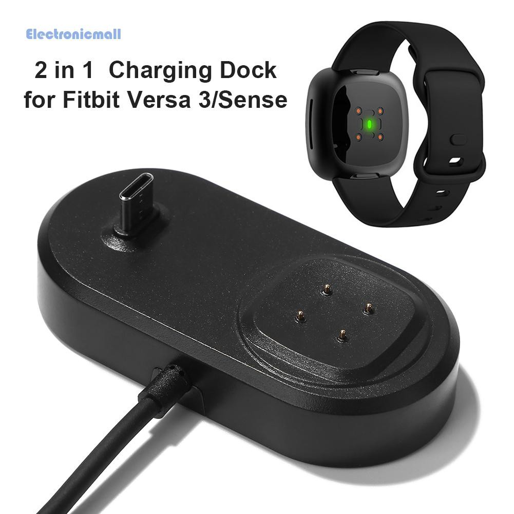 Đế Sạc 2 Trong 1 Cao Cấp Cho Đồng Hồ Thông Minh Fitbit Versa 3