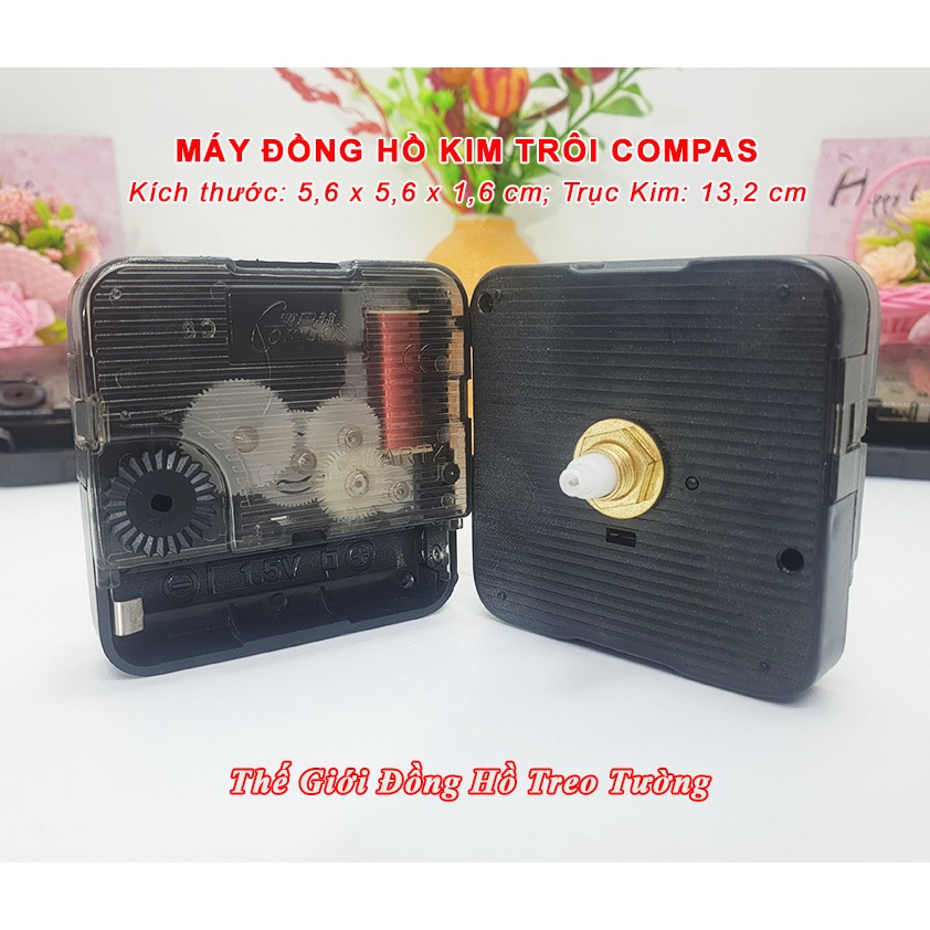 Máy Đồng Hồ Treo Tường KIM TRÔI COMPAS - Bộ KIM TỰ CHỌN - Bảo Hành 1 Đổi 1