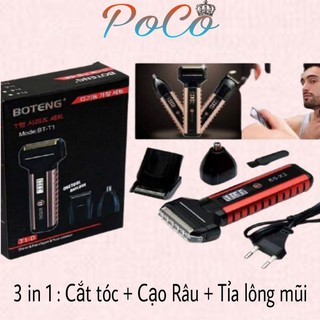 Tông đơ cạo râu BOTENG 3 trong 1 chất liệu cao cấp