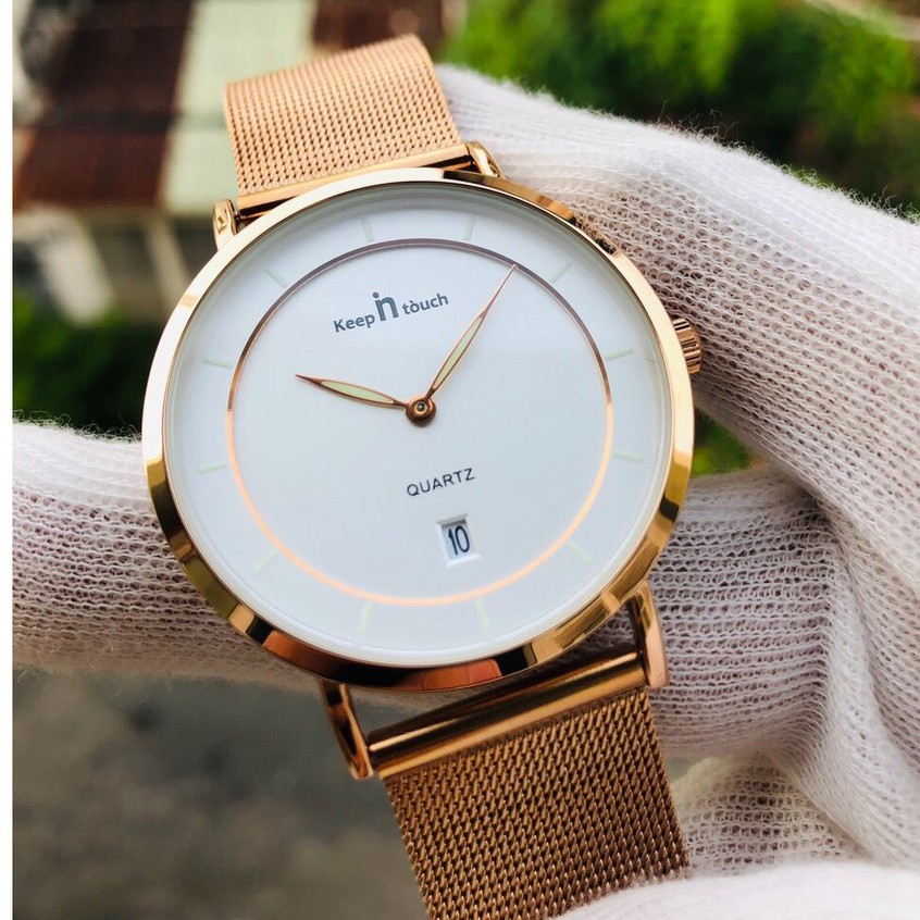 ĐỒNG HỒ NAM DÂY LƯỚI CAO CẤP THƯƠNG HIỆU KEEPNTOUCH (TẶNG KÈM HỘP , PIN DỰ PHÒNG VÀ PHỤ KIỆN THÂU DÂY) | BigBuy360 - bigbuy360.vn