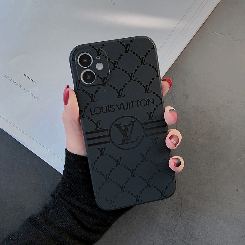 Ốp điện thoại mềm in logo LV màu đen cho iPhone 13 11 12 Pro Max xr i8 7plus