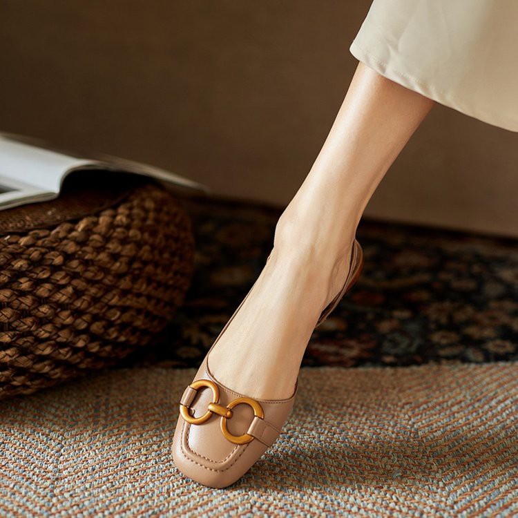 Giày búp bê MURIOKI đế thấp phong cách retro thanh lịch