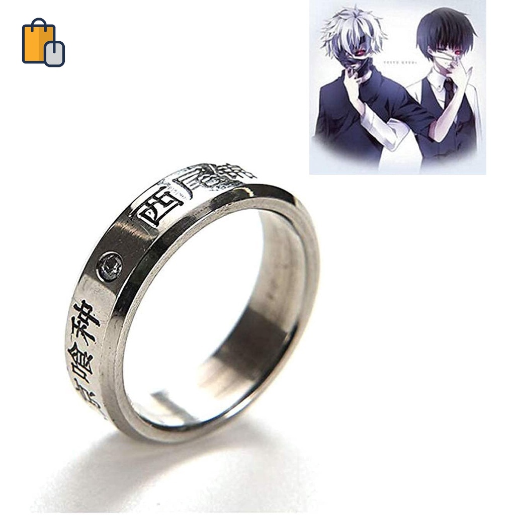 Nhẫn titan in hình nhân vật Ken Kaneki trong Tokyo Ghoul