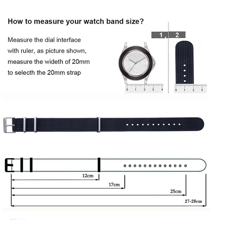 Dây Đeo Đồng Hồ Bằng Nylon Co Giãn Cao Cấp 20mm 22mm