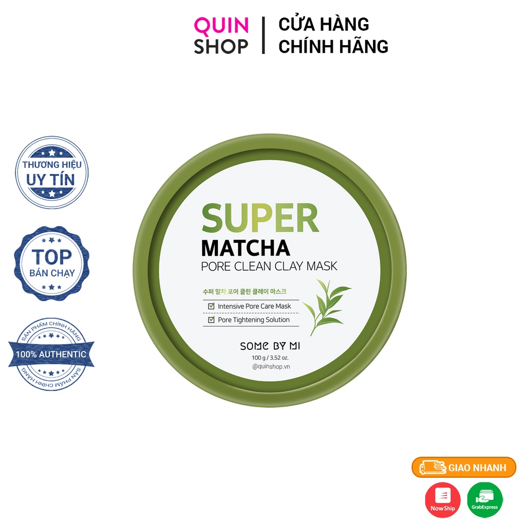 Mặt Nạ Đất Sét Giảm Dầu, Thu Nhỏ Lỗ Chân Lông Some By Mi Super Matcha Pore Clean Clay Mask