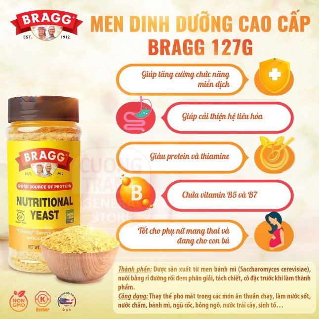 Men dinh dưỡng Nutritional Yeast 127g - Bragg