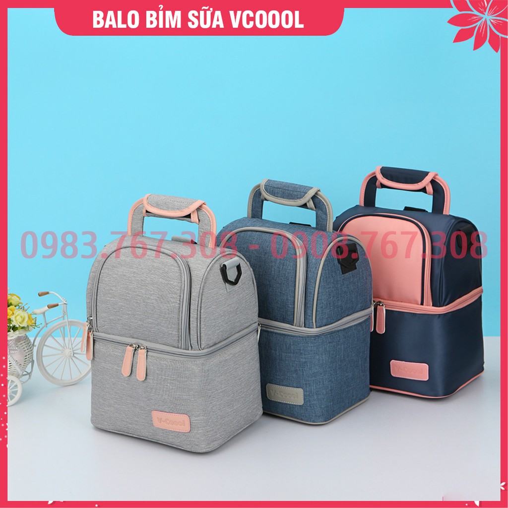 Balo Túi Xách Bỉm Sữa Đa Năng Cho Mẹ Bé Vcool - Màu Sắc Ngẫu Nhiên - 6955807956903