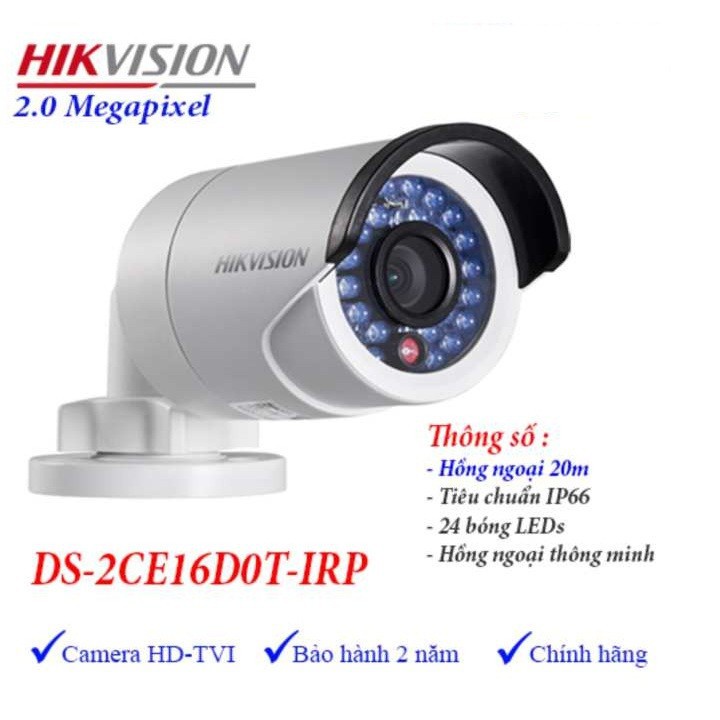 Camera Hikvision DS-2CE16D0T-IRP Full HD 1080P-2M BH 24 Tháng