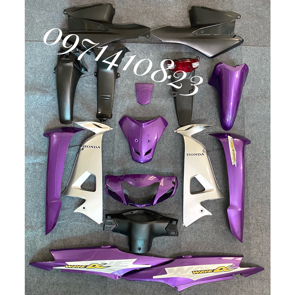 Bộ Vỏ Nhựa Wave Alpha 100 - Wave 50cc - Wave Rs ( kèm tem ) MÀU ĐỘ