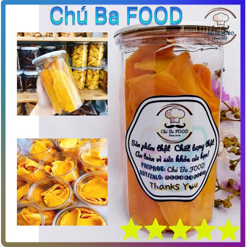 300G 🍋Xoài Sấy Dẻo🍋 Chú Ba FOOD - Đồ ăn vặt, Xoài thơm, Mềm dẻo, Siêu ngon