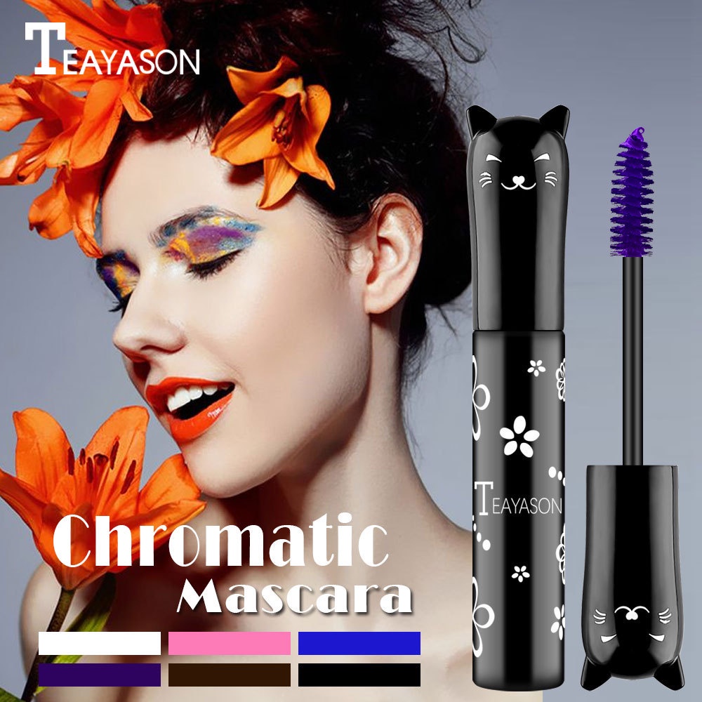 [Hàng mới về] Mascara chải cong và dày lông mi TEAYASON dạng lỏng nhiều màu sắc tùy chọn thời trang