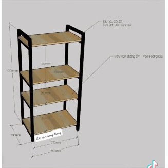 KỆ LÒ VI SÓNG KHUNG SẮT CHỊU LỰC 4 TẦNG 3 NGĂN VÁN GỖ MDF ĐÃ XỬ LÝ CHỐNG MỐI MỌT