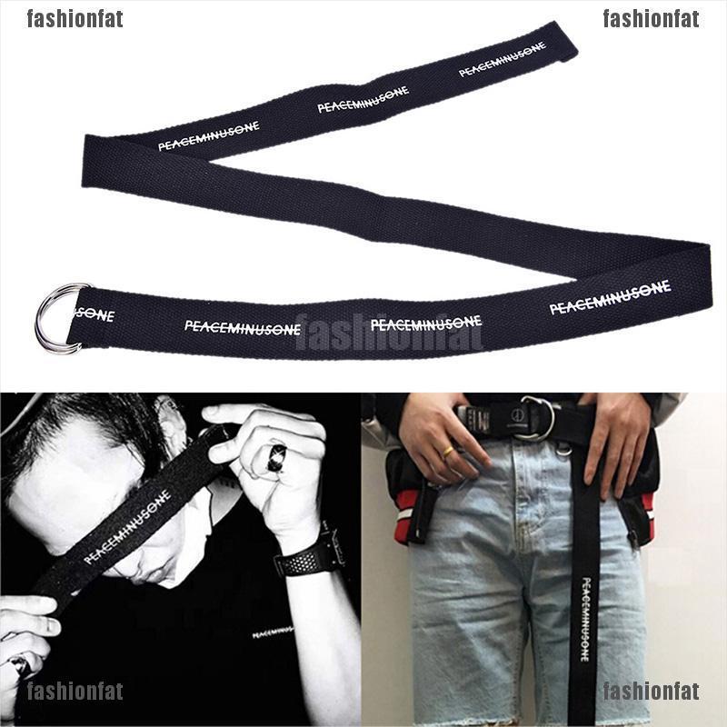 [Iron] GD Peaceminusone Belt Long Canvas Belt Fashion Women Men Punk