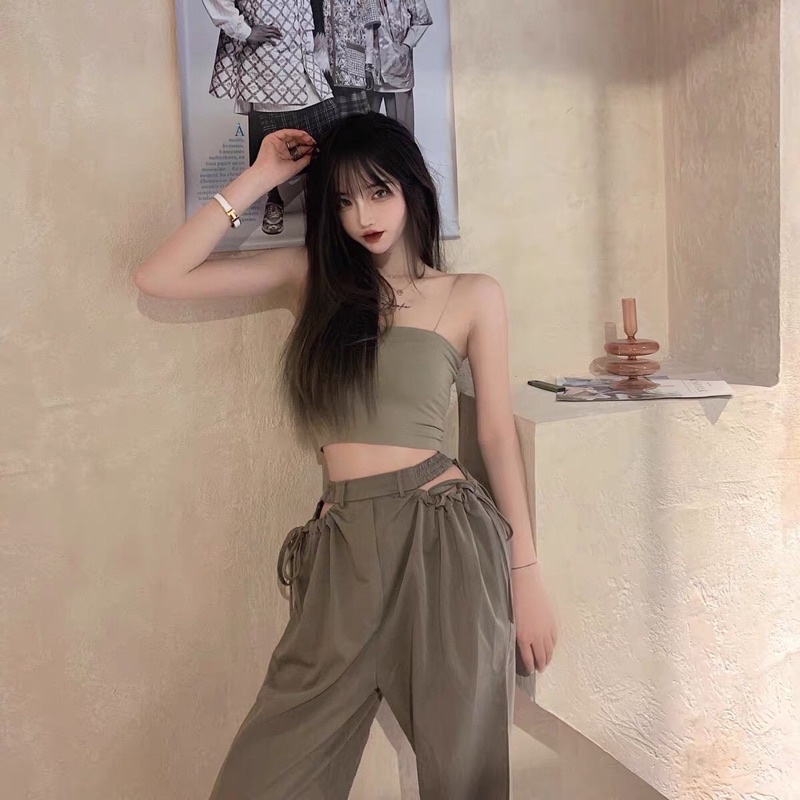 Quần rút dây khoét eo hàng taobao có ảnh thật