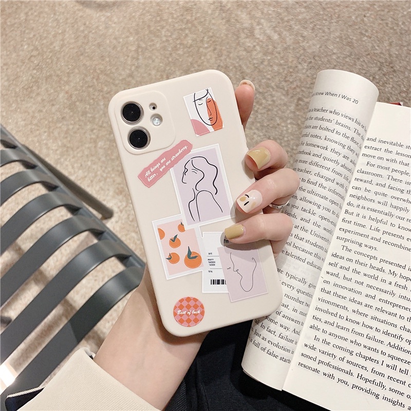 Ốp lưng iphone cạnh vuông Cô gái vintage dành cho ip 6 đến 13promax - e236