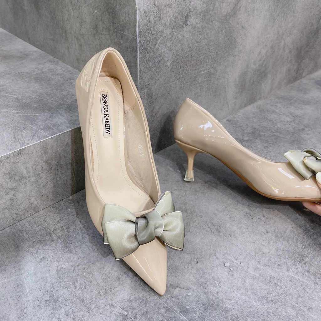 Min's Shoes - Giày Nơ Gót Nhọn Da Mềm Cao Cấp NC57