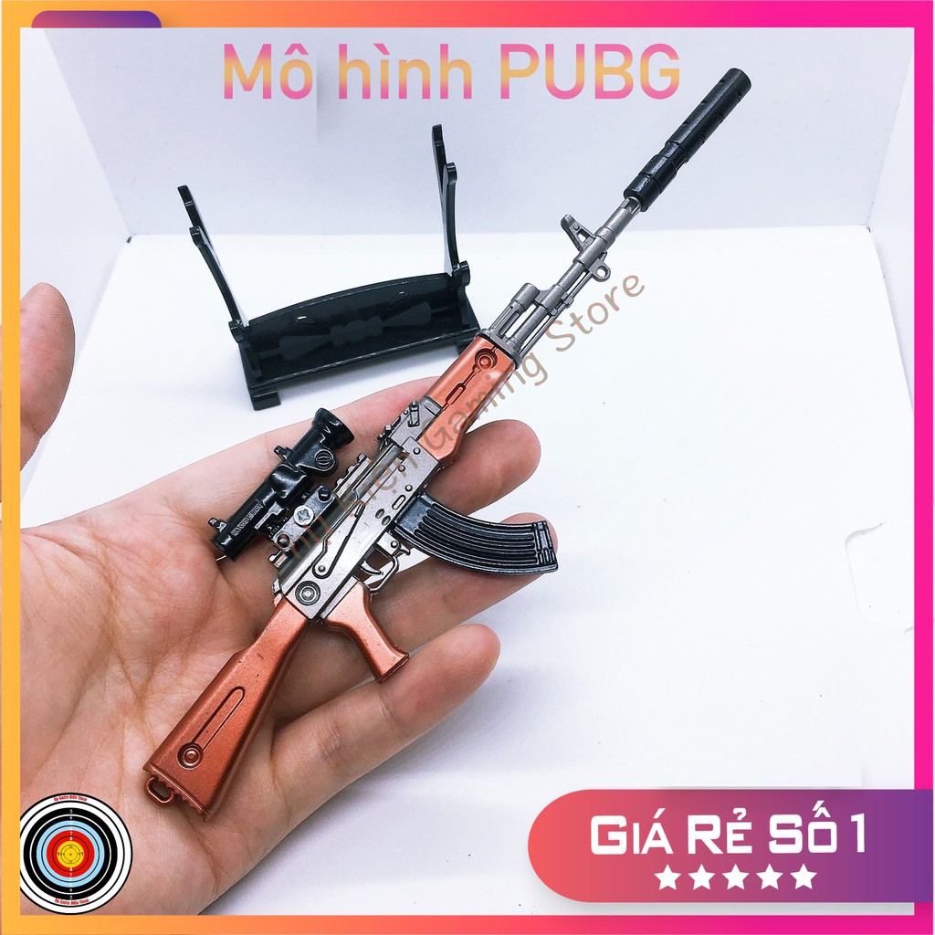 Mô hình súng pubg kim loại lắp ráp AKM Original dài 20cm mô phỏng giống thật trong game