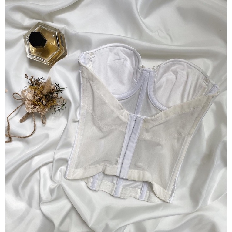 Áo corset trắng trơn 2hand
