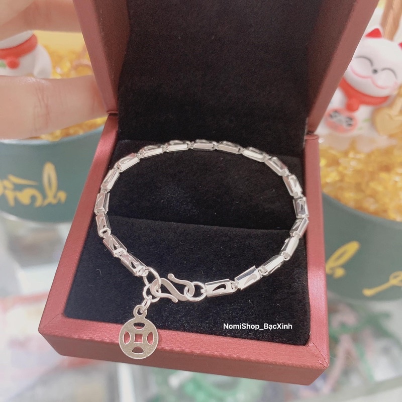 Lắc tay bạc ta cho bé trai, dáng hộp v cá tính bạc đẹp xịn quà tặng tuyệt vời cho bé yêu Mainomi Shop Bạc Xinh