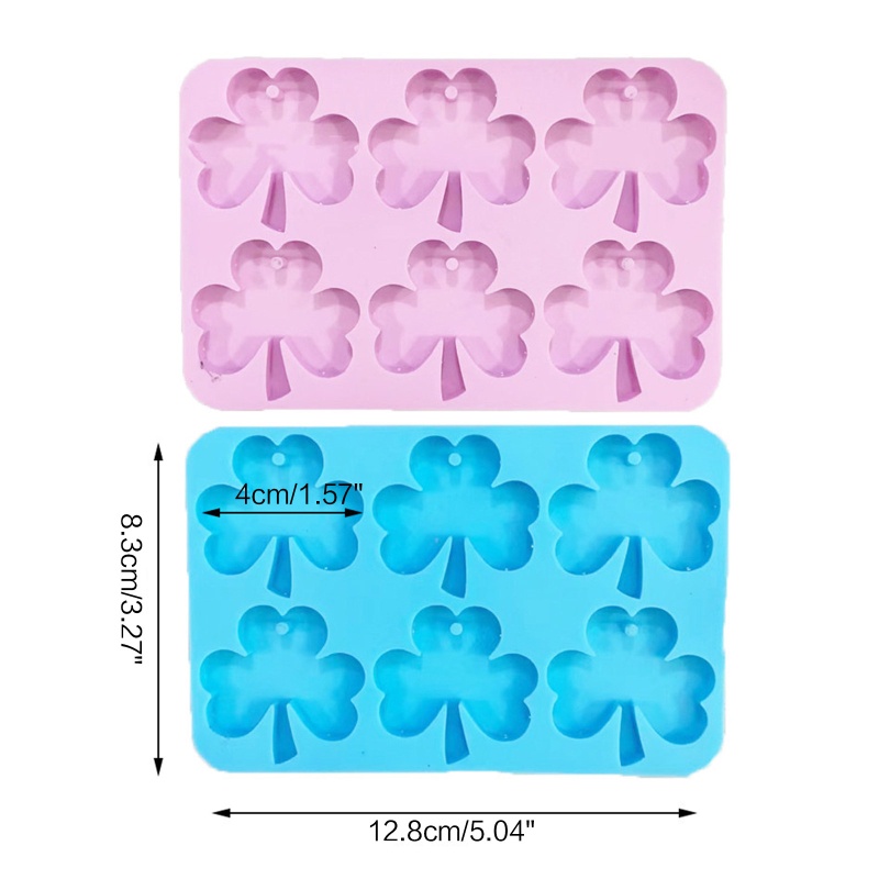 Khuôn Silicon Làm Mặt Dây Chuyền / Móc Khóa Hình Cỏ Bốn Lá sa Bằng Epoxy Resin Diy