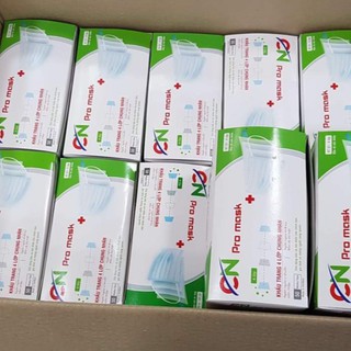 50 hộp/ thùng - hộp khẩu trang y tế pro mask 4 lớp kháng khuẩn